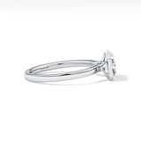 East West Radiant Half Bezel Lab Grown Diamond Engagement Ring