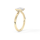East West Emerald Half Bezel Lab Grown Diamond Engagement Ring