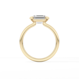 East West Emerald Half Bezel Lab Grown Diamond Engagement Ring