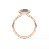 East West Emerald Half Bezel Lab Grown Diamond Engagement Ring