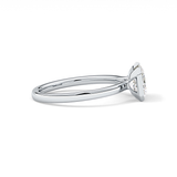 East West Emerald Half Bezel Lab Grown Diamond Engagement Ring