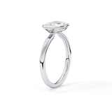East West Emerald Half Bezel Lab Grown Diamond Engagement Ring