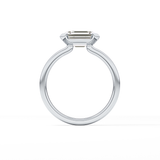 East West Emerald Half Bezel Lab Grown Diamond Engagement Ring