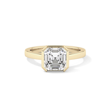 Asscher Half Bezel Lab Grown Diamond Engagement Ring