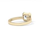 Asscher Half Bezel Lab Grown Diamond Engagement Ring