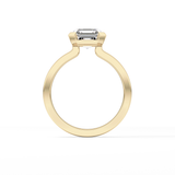 Asscher Half Bezel Lab Grown Diamond Engagement Ring