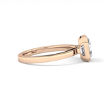 Asscher Half Bezel Lab Grown Diamond Engagement Ring
