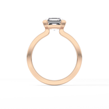 Asscher Half Bezel Lab Grown Diamond Engagement Ring