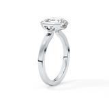 Asscher Half Bezel Lab Grown Diamond Engagement Ring