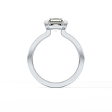 Asscher Half Bezel Lab Grown Diamond Engagement Ring