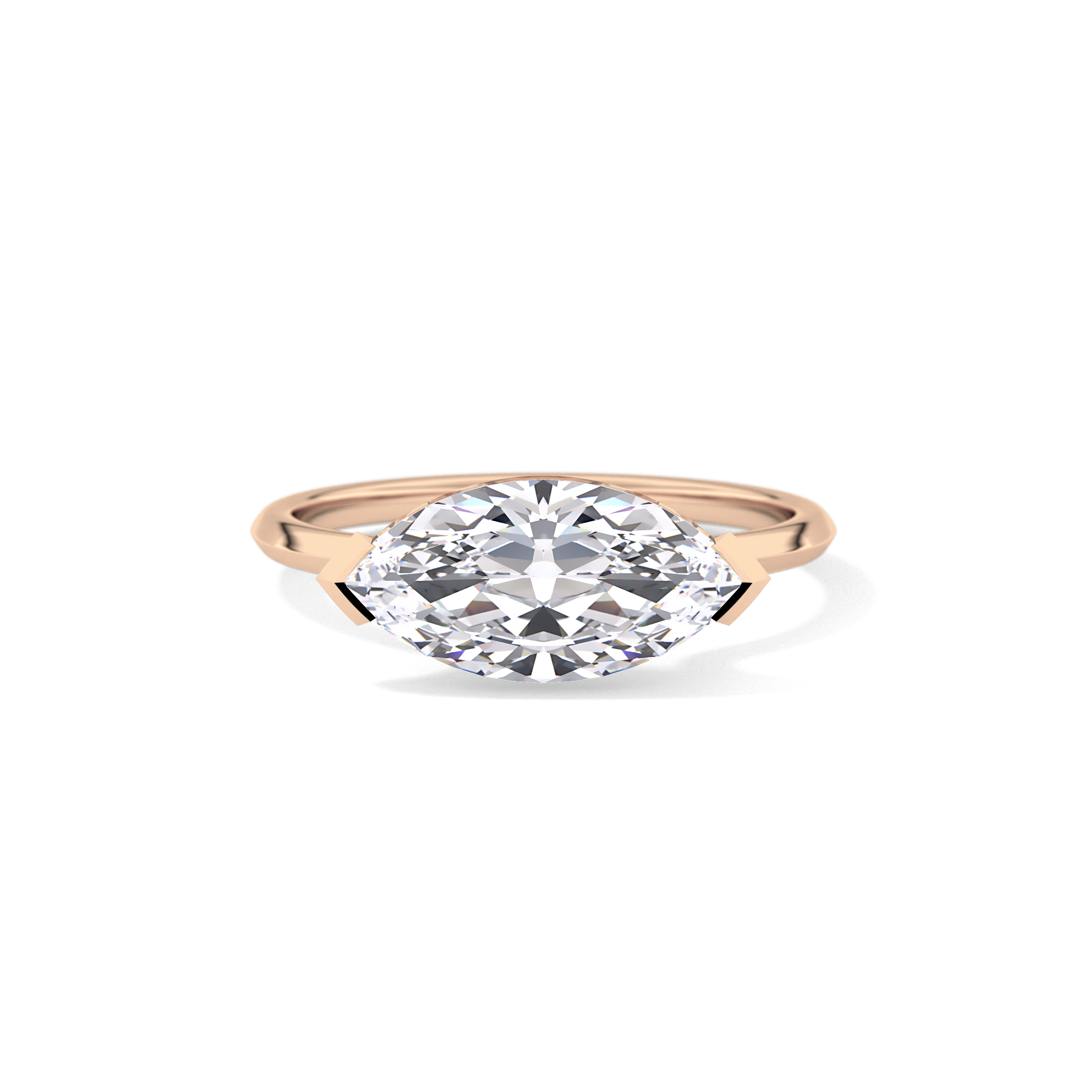 East West Marquise Solitaire Lab Grown Diamond Engagement Ring