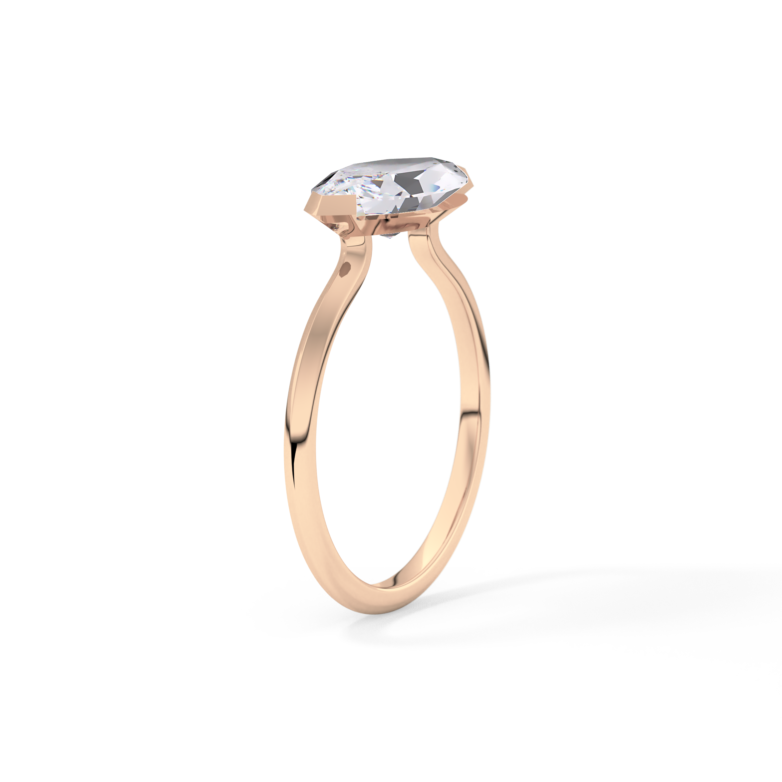 East West Marquise Solitaire Lab Grown Diamond Engagement Ring