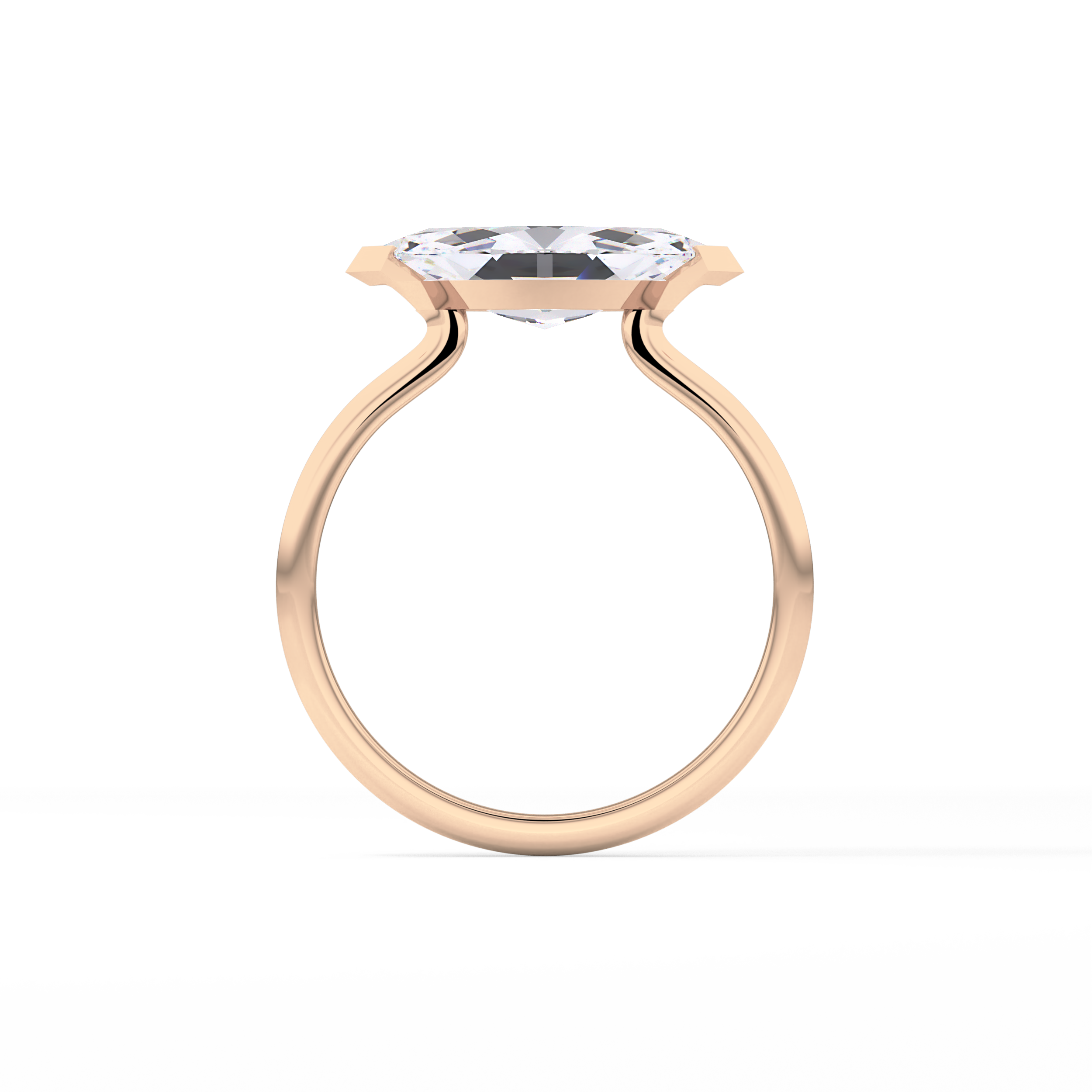 East West Marquise Solitaire Lab Grown Diamond Engagement Ring