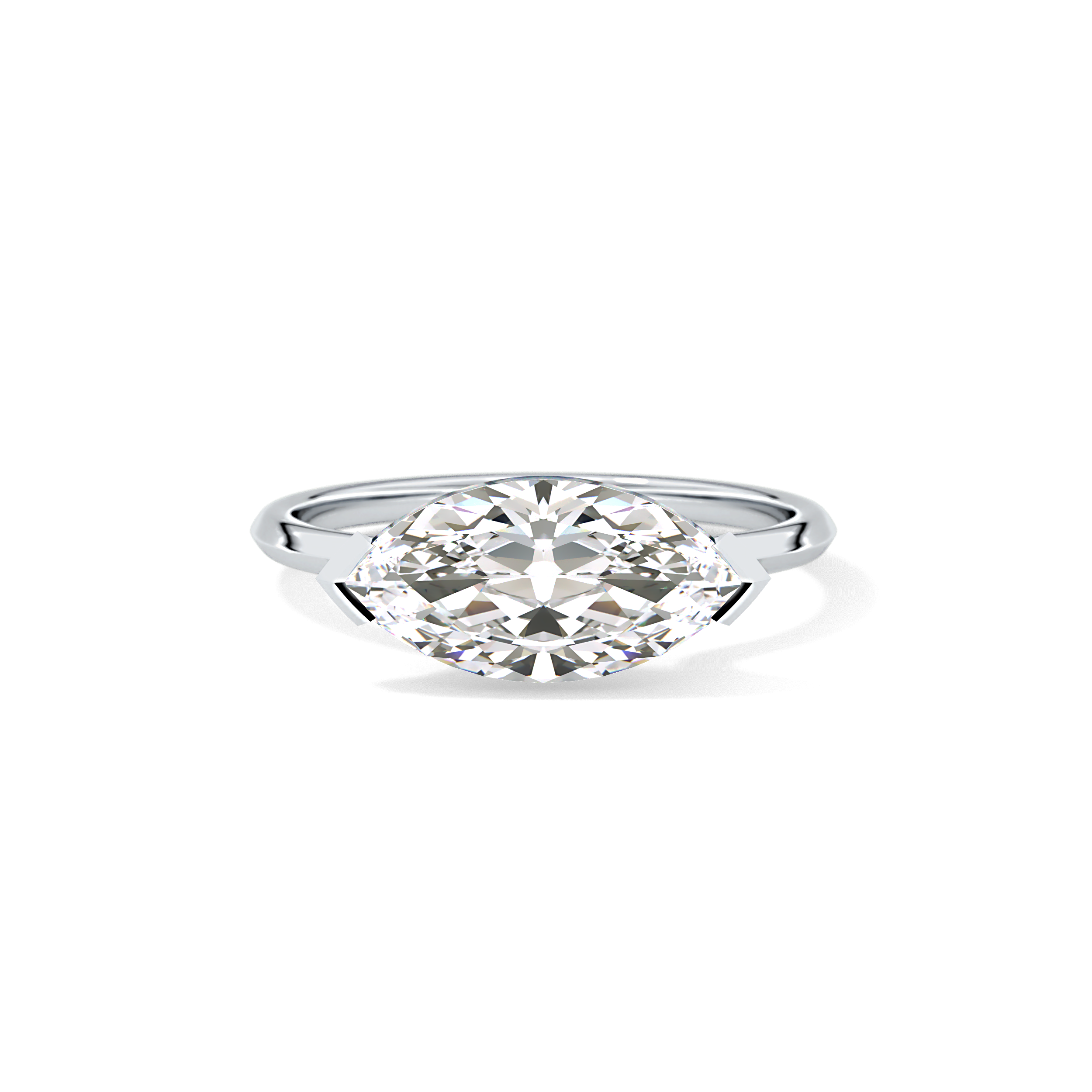 East West Marquise Solitaire Lab Grown Diamond Engagement Ring
