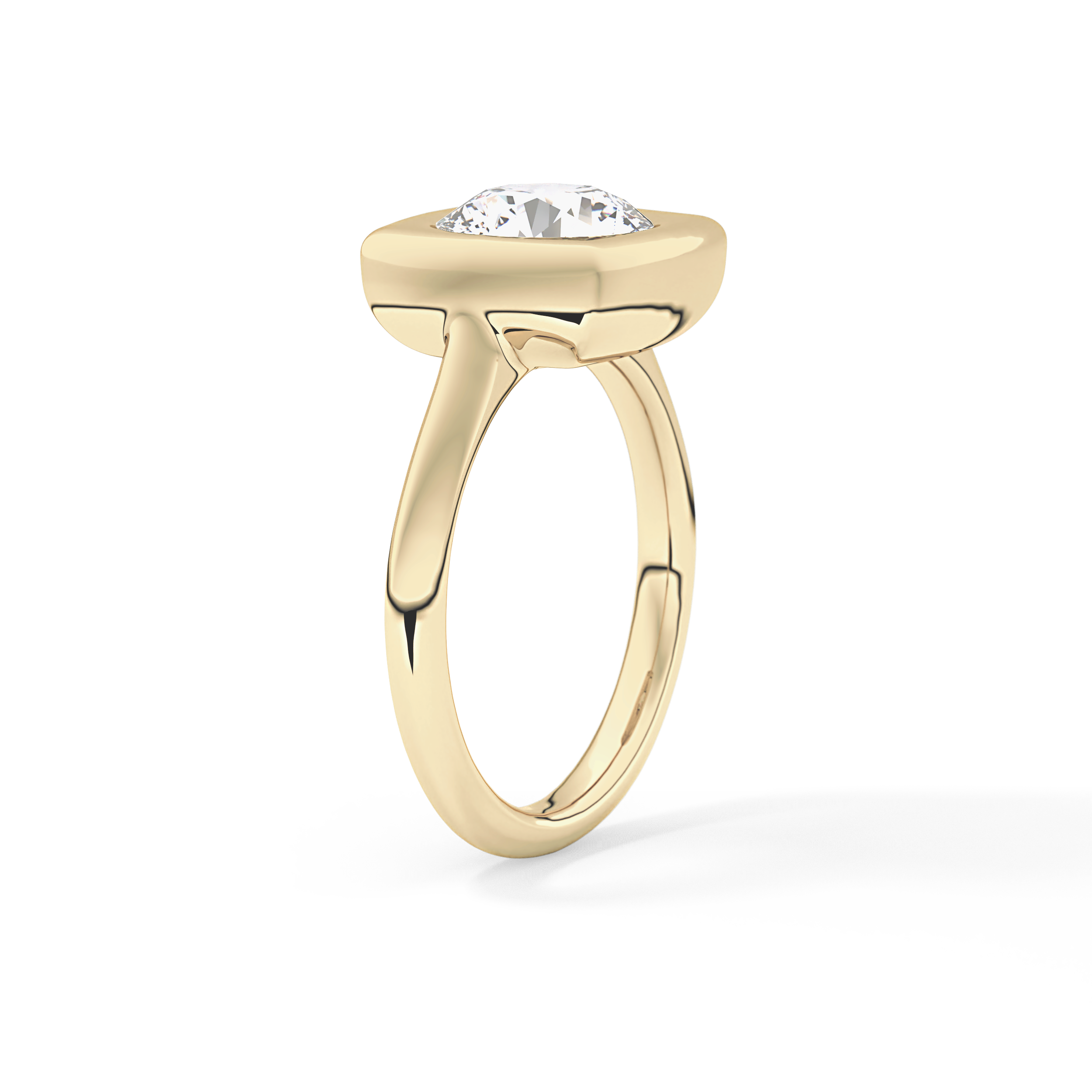 Round Bezel & Solitaire Lab Grown Diamond Engagement Ring