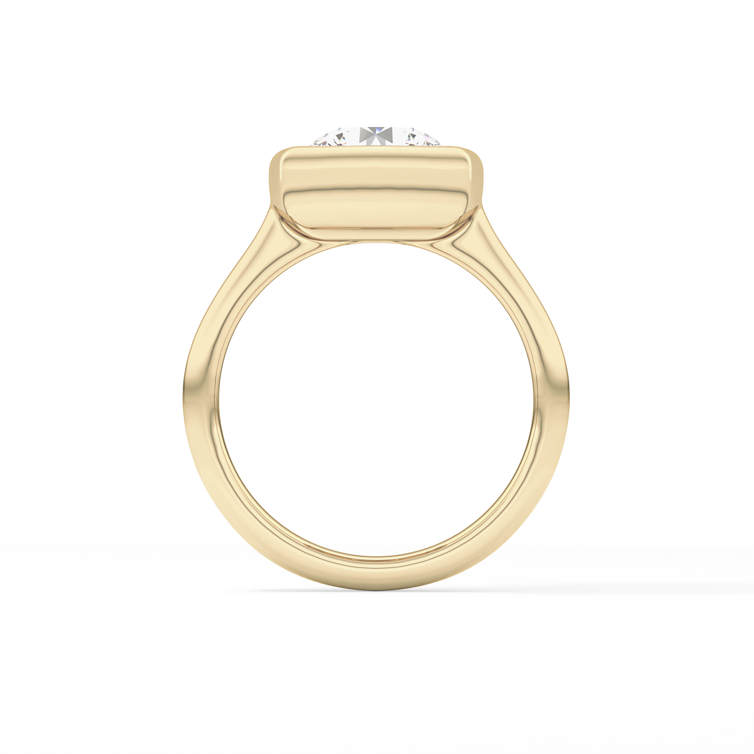 Round Bezel & Solitaire Lab Grown Diamond Engagement Ring