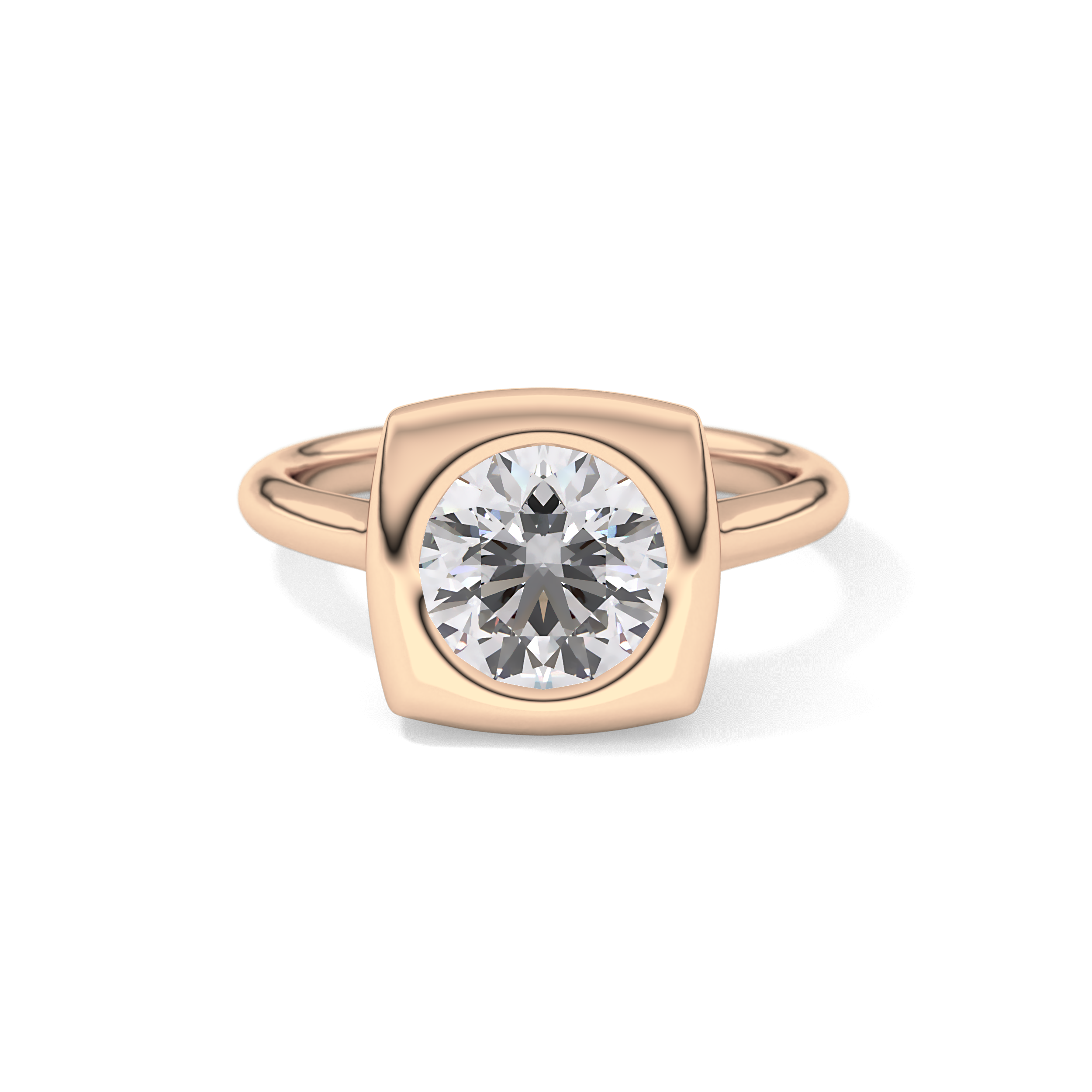 Round Bezel & Solitaire Lab Grown Diamond Engagement Ring