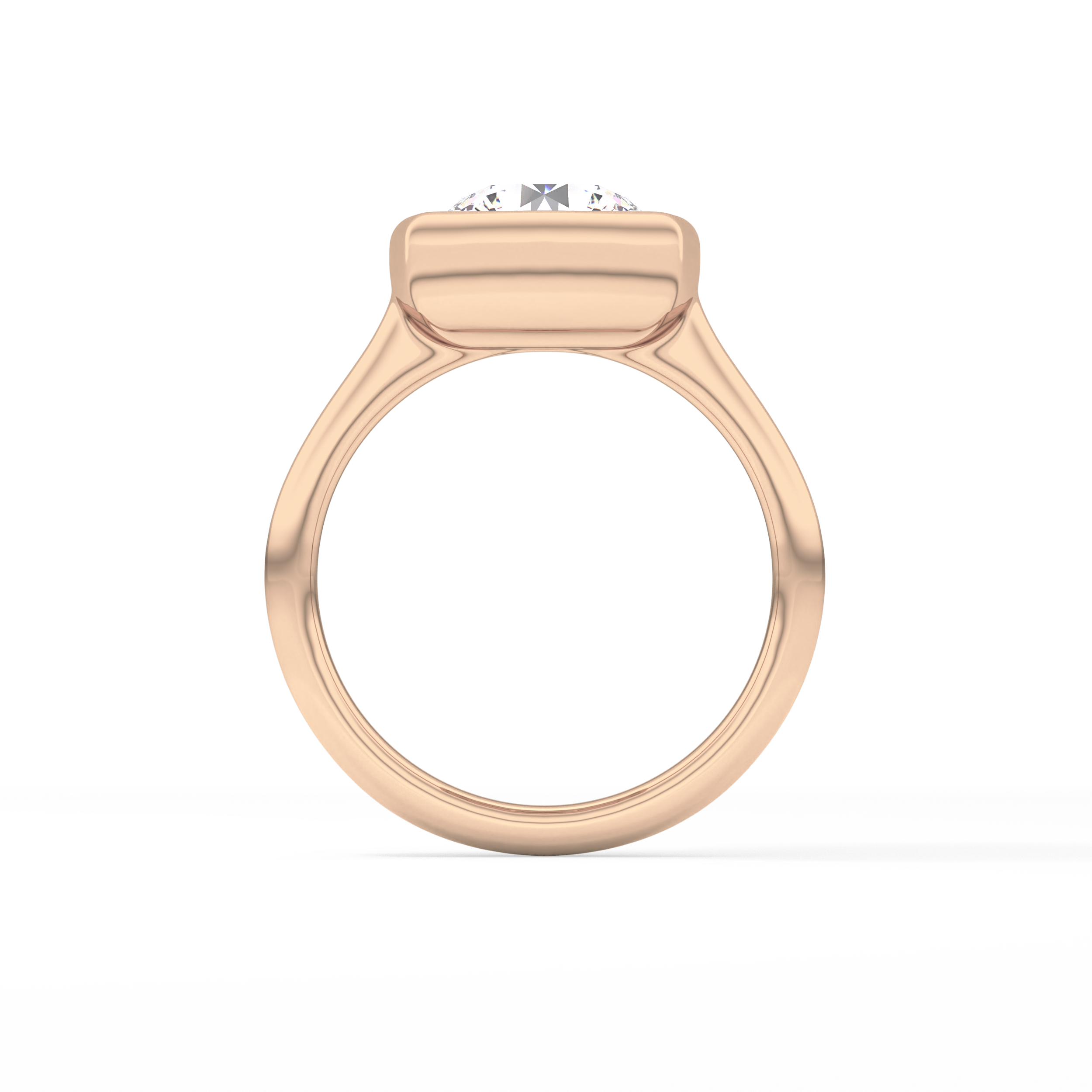 Round Bezel & Solitaire Lab Grown Diamond Engagement Ring