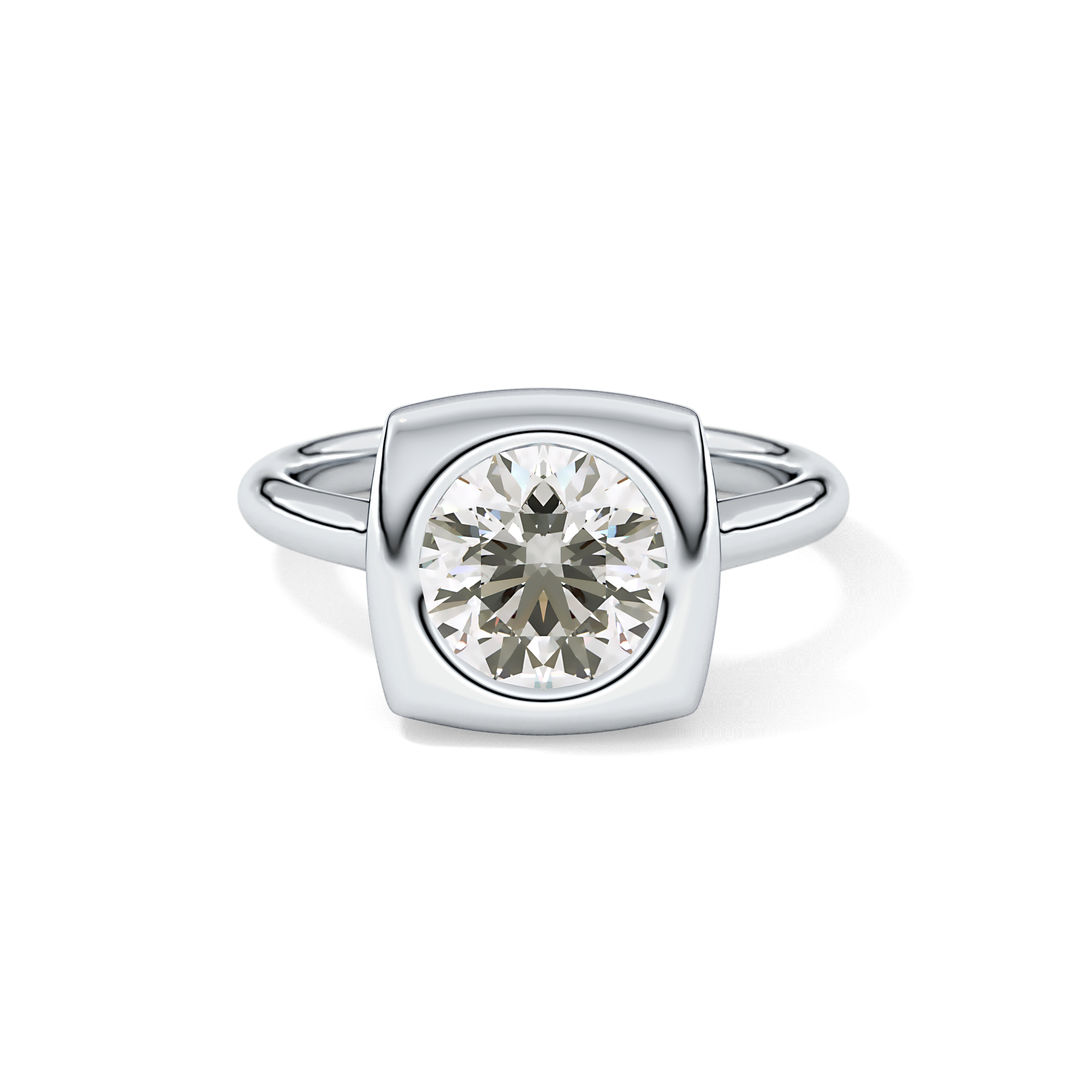 Round Bezel & Solitaire Lab Grown Diamond Engagement Ring