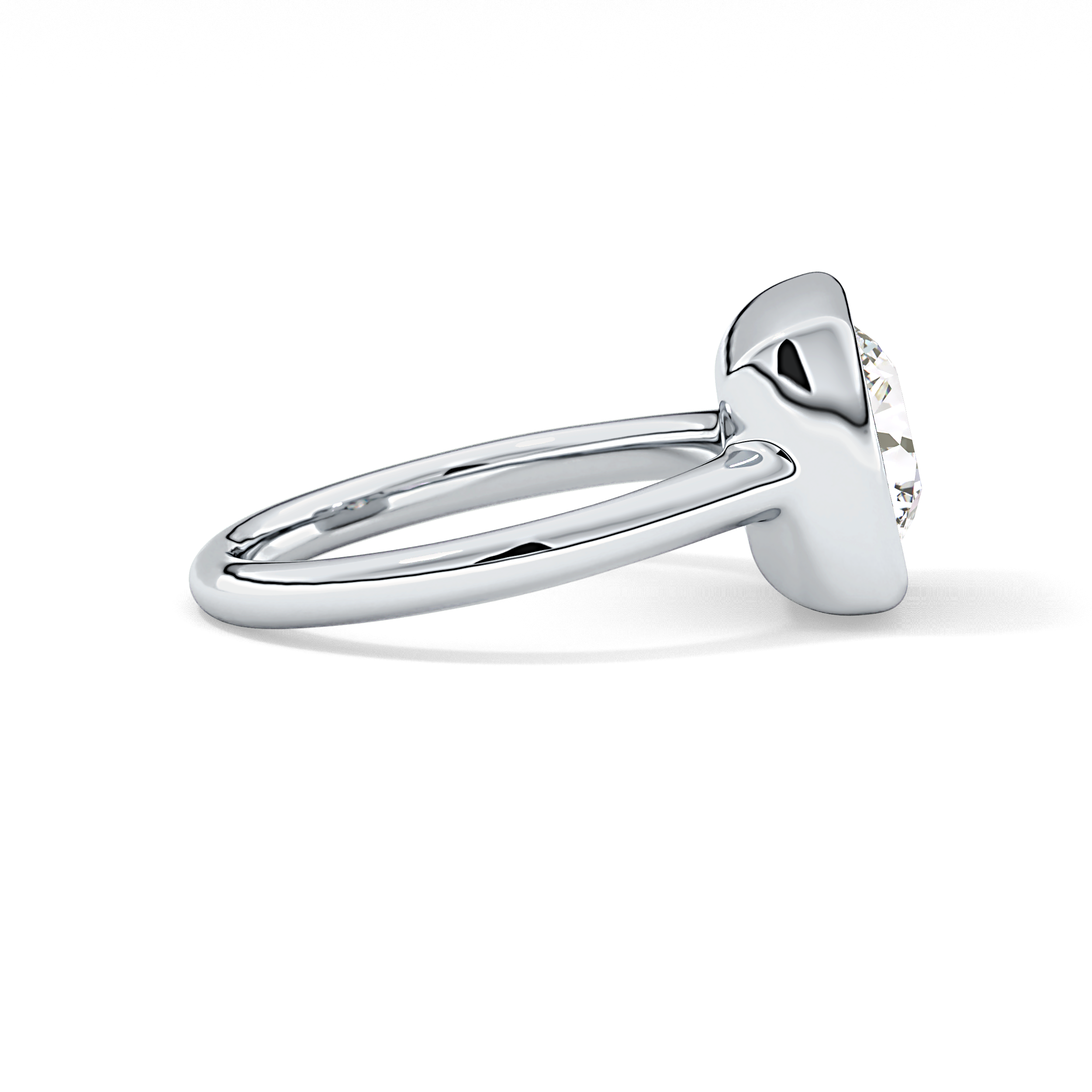Round Bezel & Solitaire Lab Grown Diamond Engagement Ring