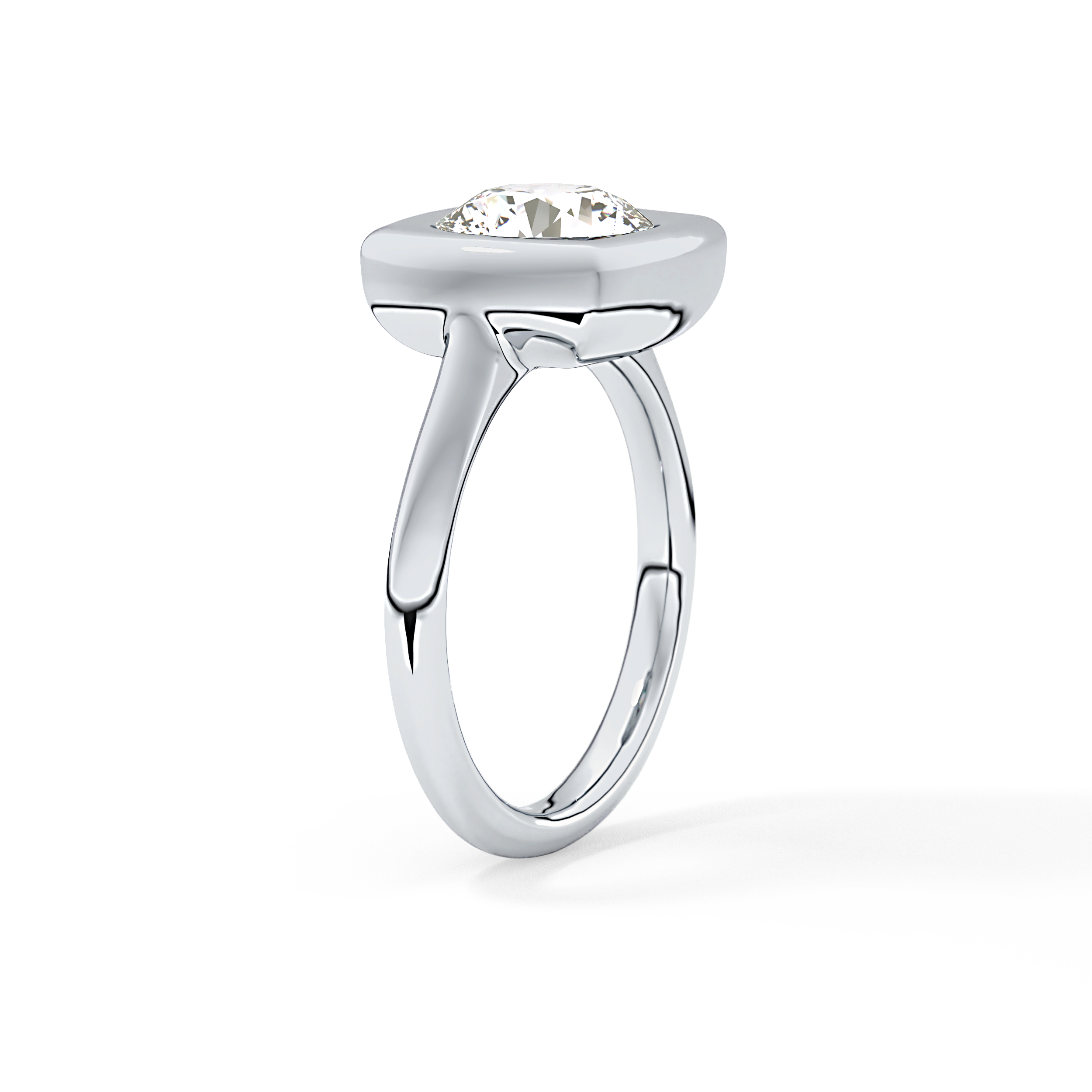 Round Bezel & Solitaire Lab Grown Diamond Engagement Ring
