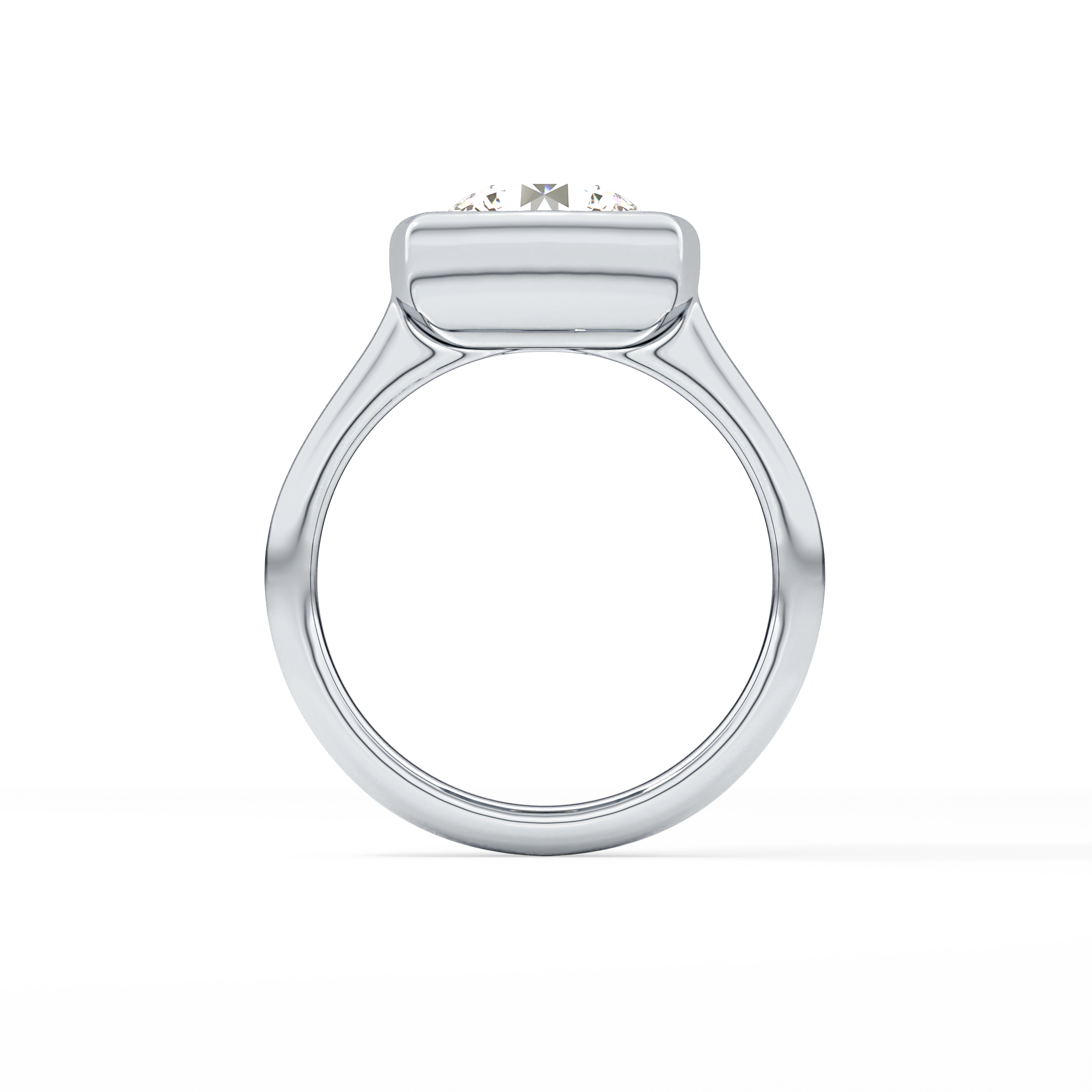 Round Bezel & Solitaire Lab Grown Diamond Engagement Ring