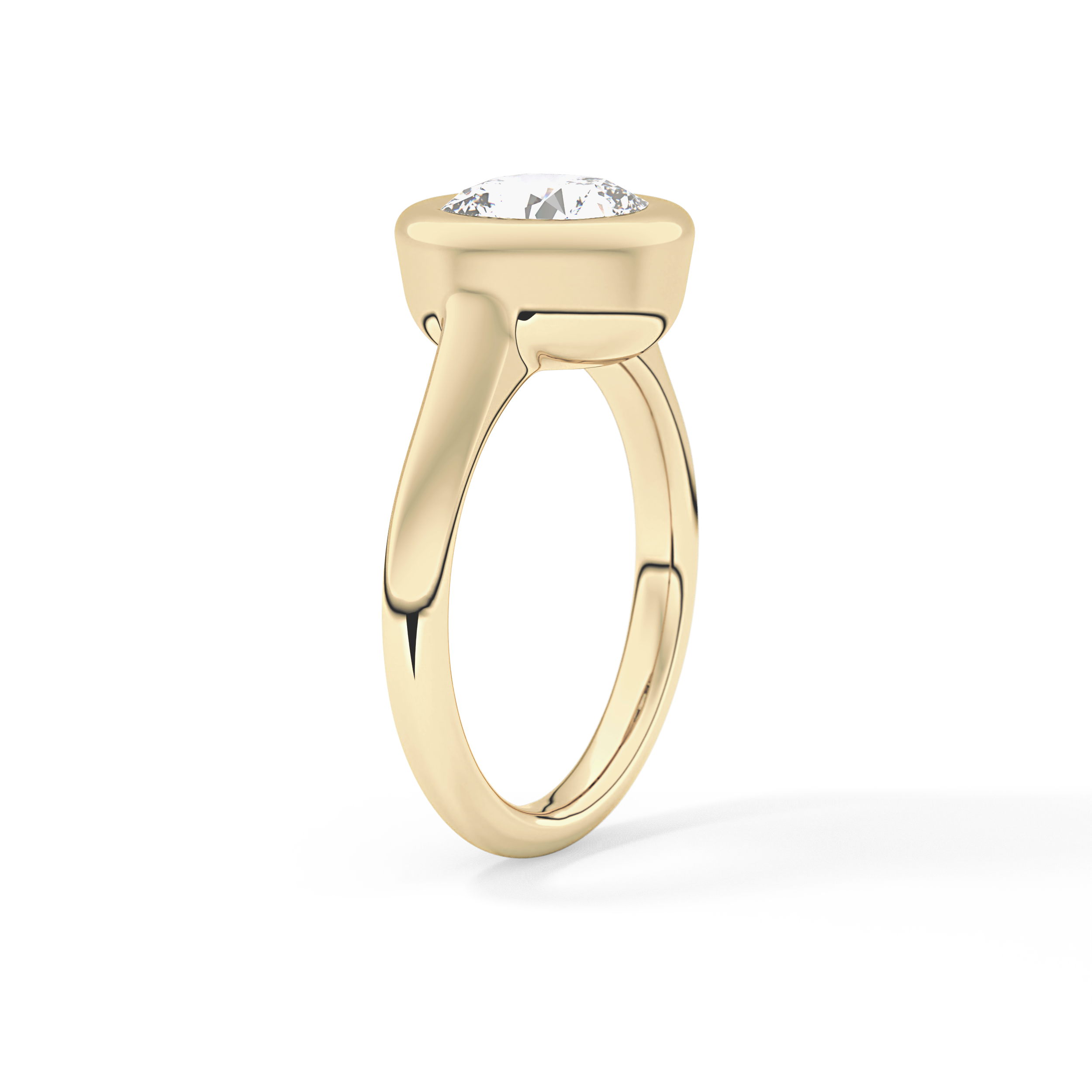Cushion Bezel & Solitaire Lab Grown Diamond Engagement Ring