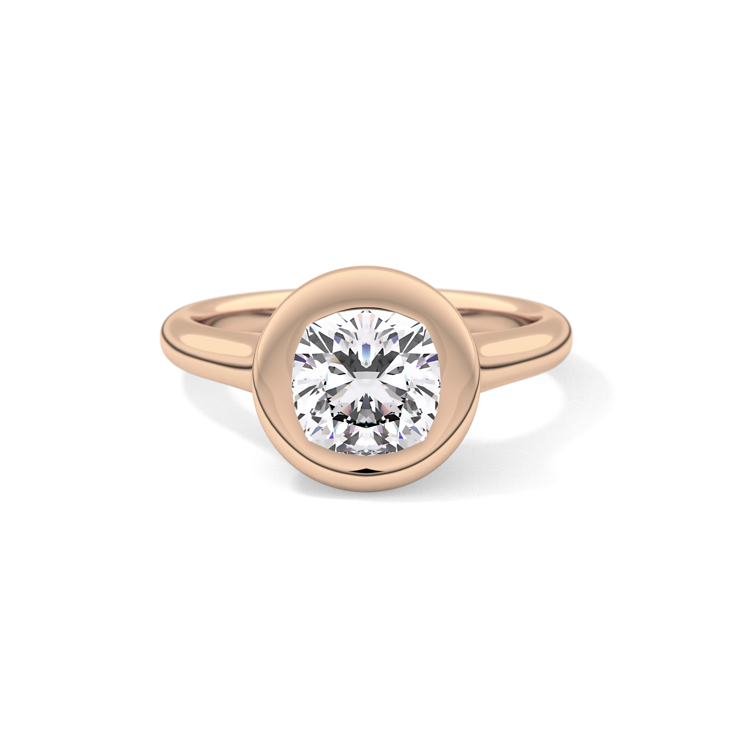 Cushion Bezel & Solitaire Lab Grown Diamond Engagement Ring