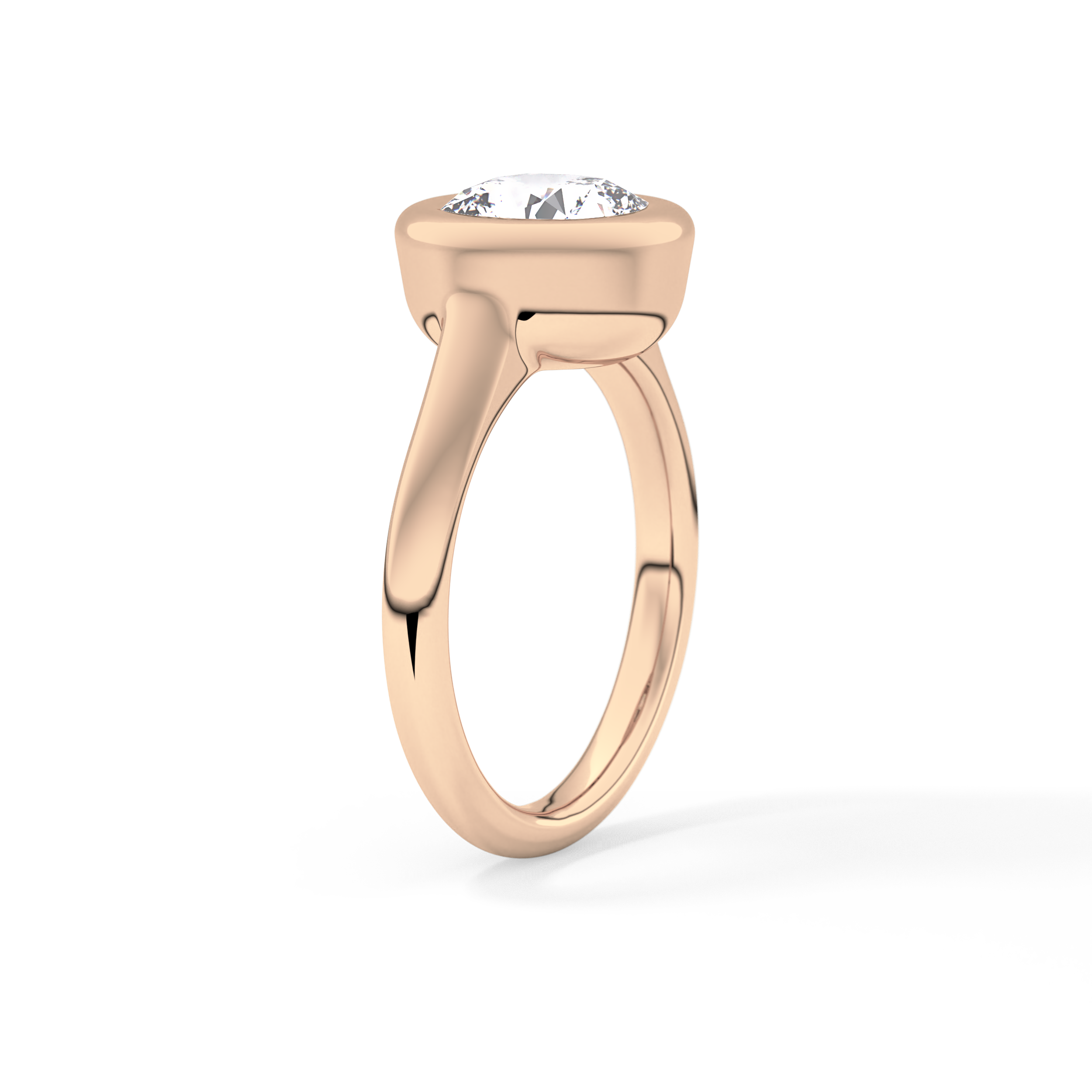 Cushion Bezel & Solitaire Lab Grown Diamond Engagement Ring
