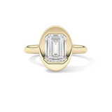 Emerald Solitaire Lab Grown Diamond Engagement Ring