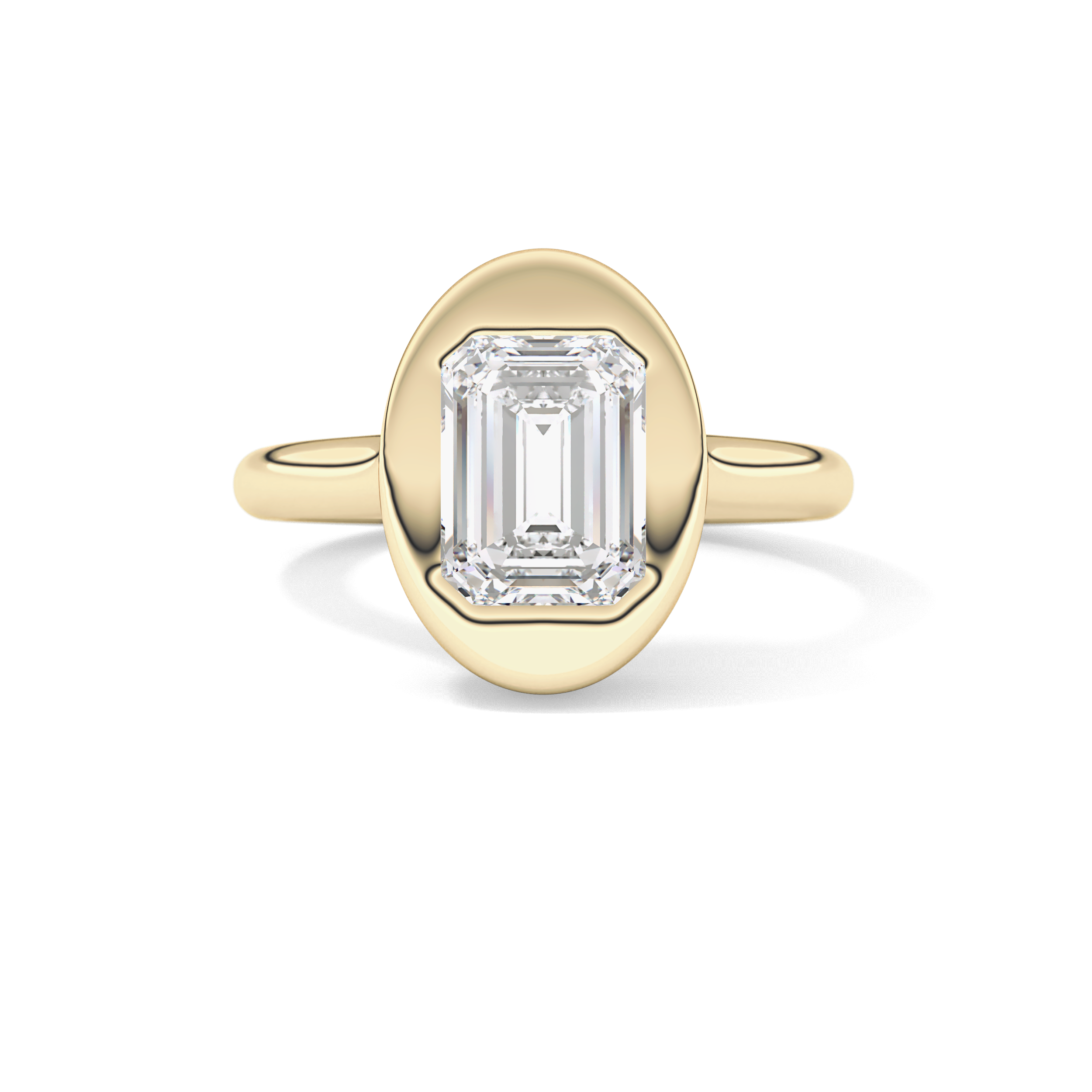 Emerald Solitaire Lab Grown Diamond Engagement Ring
