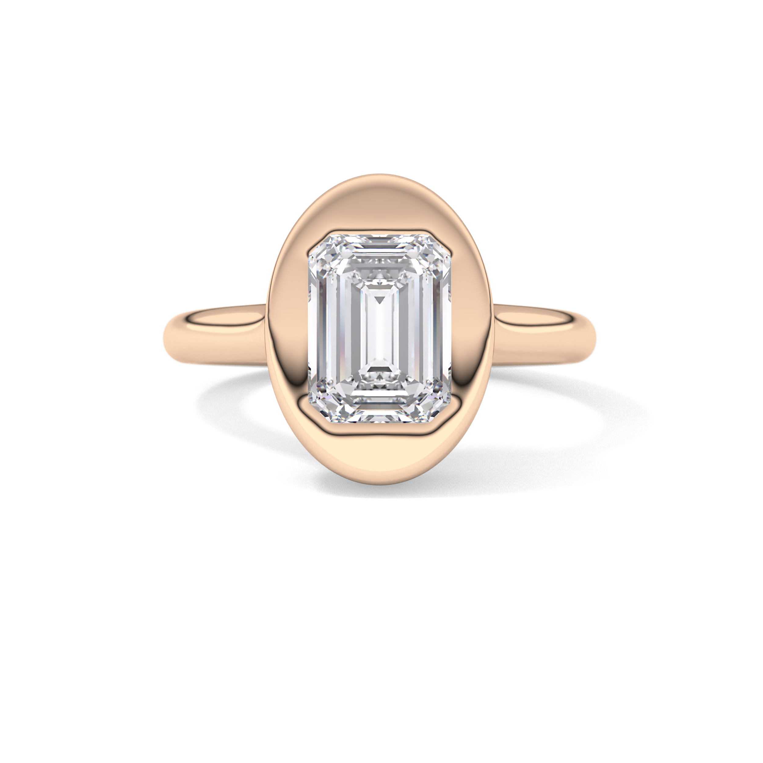 Emerald Solitaire Lab Grown Diamond Engagement Ring
