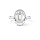 Emerald Solitaire Lab Grown Diamond Engagement Ring
