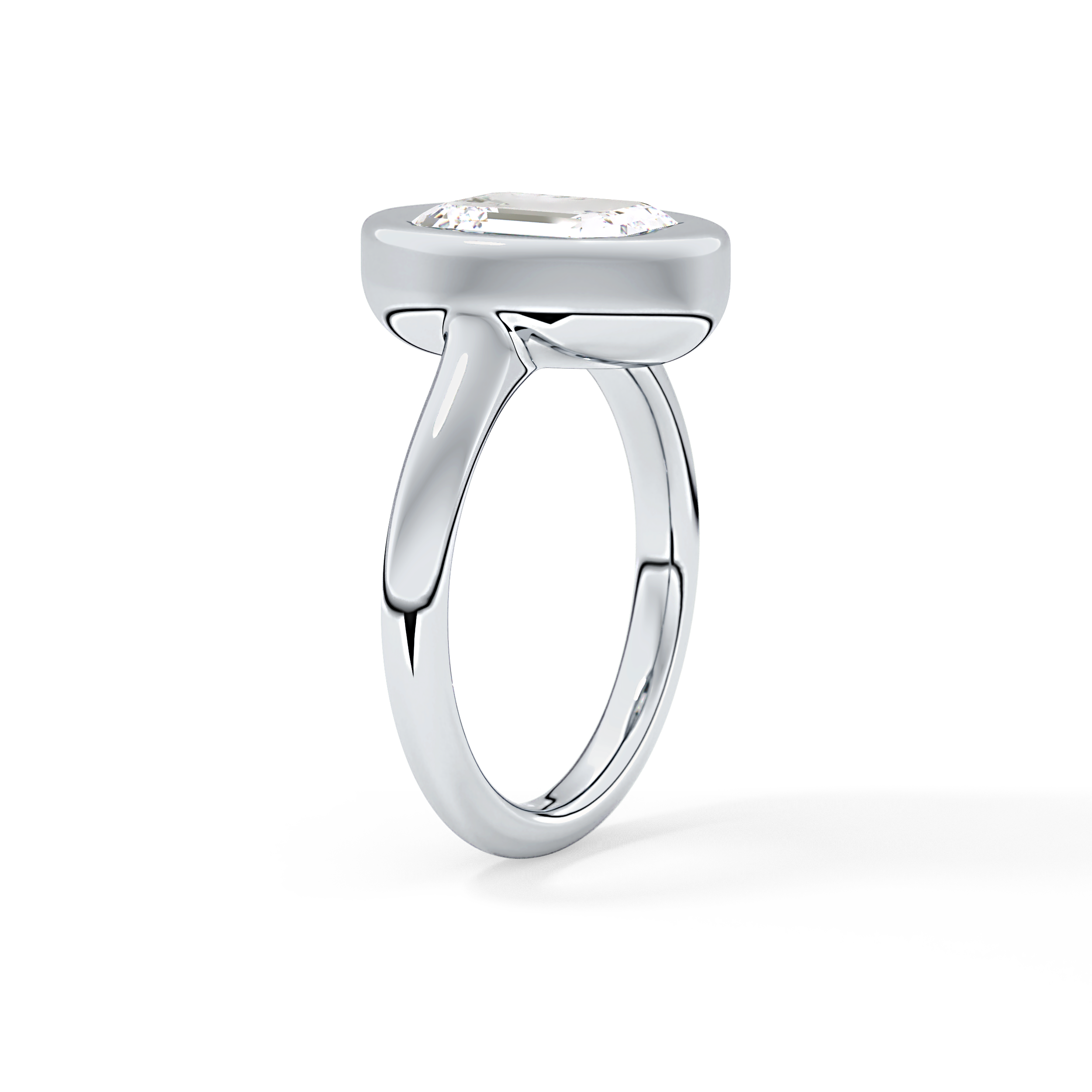 Emerald Solitaire Lab Grown Diamond Engagement Ring