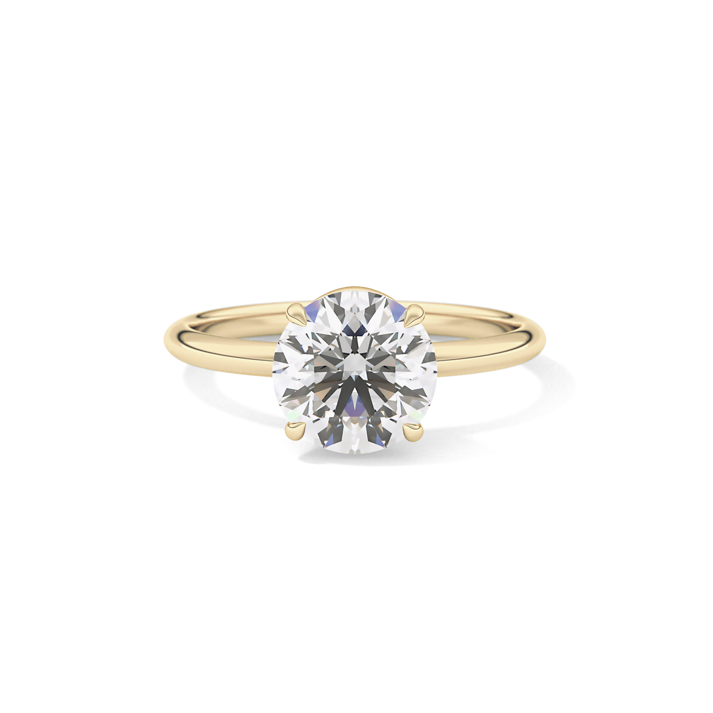 Round Solitaire Lab Grown Diamond Engagement Ring