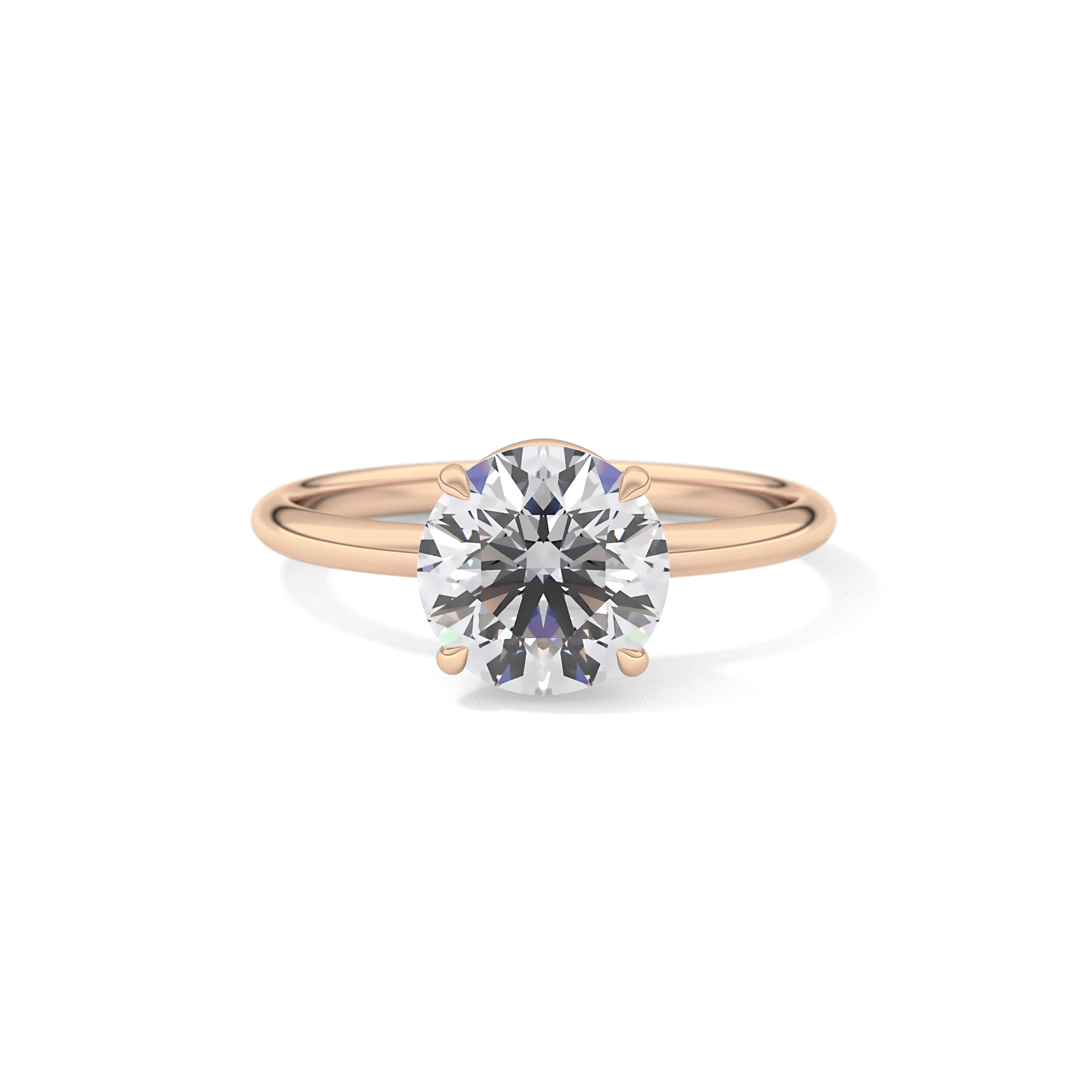Round Solitaire Lab Grown Diamond Engagement Ring