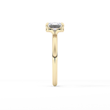 East West Emerald Solitaire Lab Grown Diamond Engagement Ring