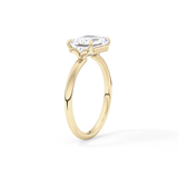 East West Emerald Solitaire Lab Grown Diamond Engagement Ring