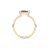 East West Emerald Solitaire Lab Grown Diamond Engagement Ring