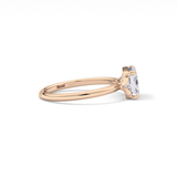 East West Emerald Solitaire Lab Grown Diamond Engagement Ring