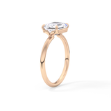 East West Emerald Solitaire Lab Grown Diamond Engagement Ring