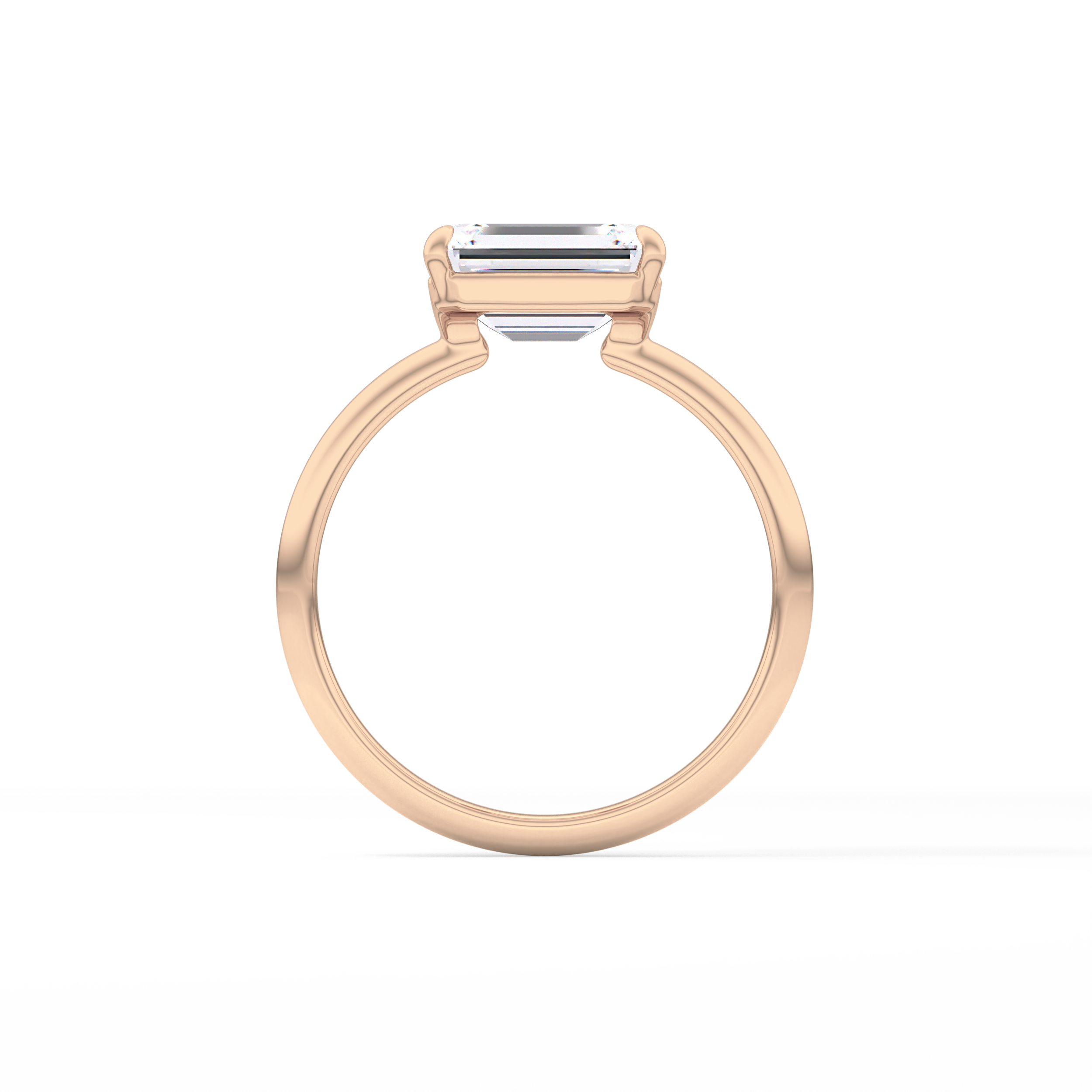 East West Emerald Solitaire Lab Grown Diamond Engagement Ring
