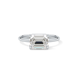 East West Emerald Solitaire Lab Grown Diamond Engagement Ring