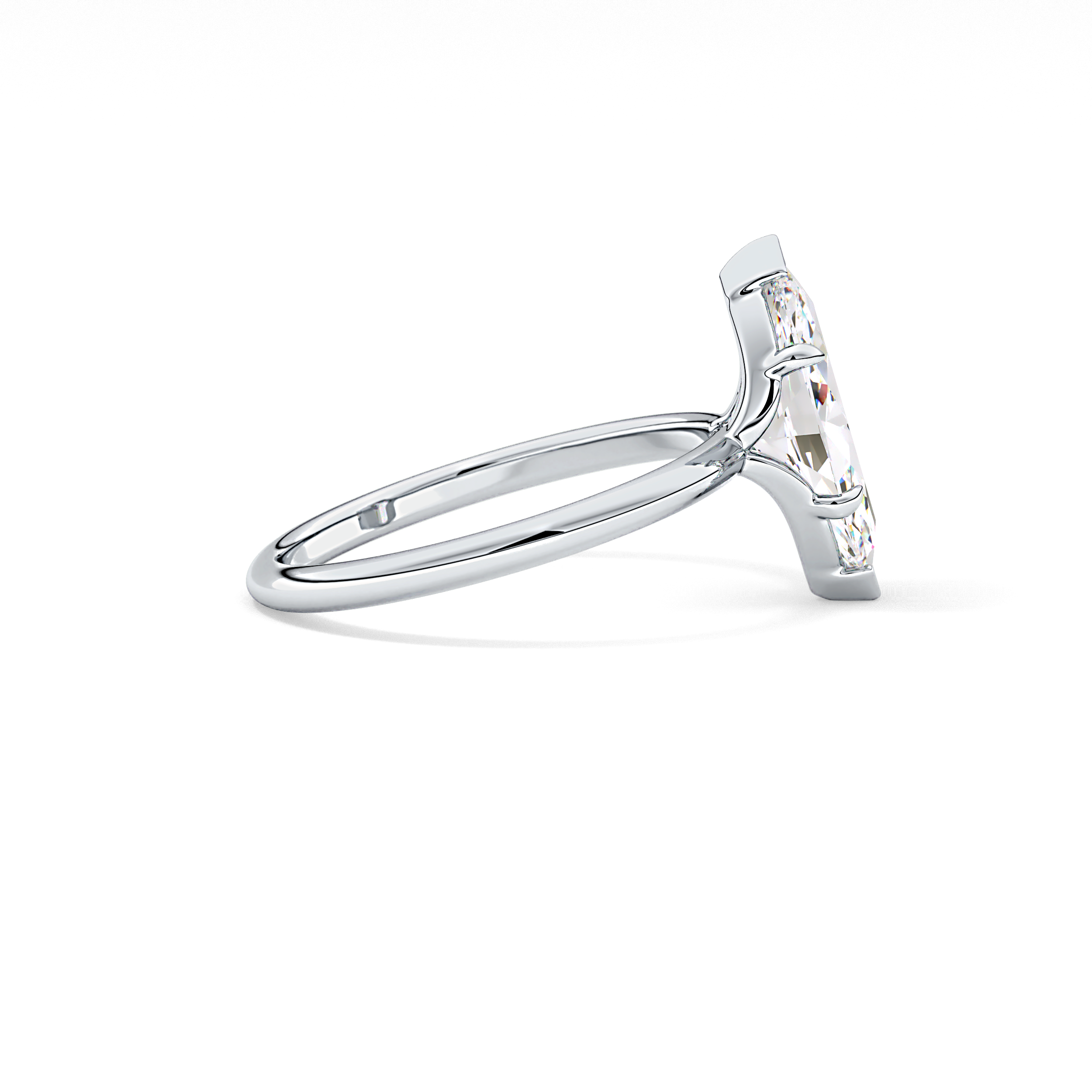 Oval Solitaire Bezel Lab Grown Diamond Engagement Ring