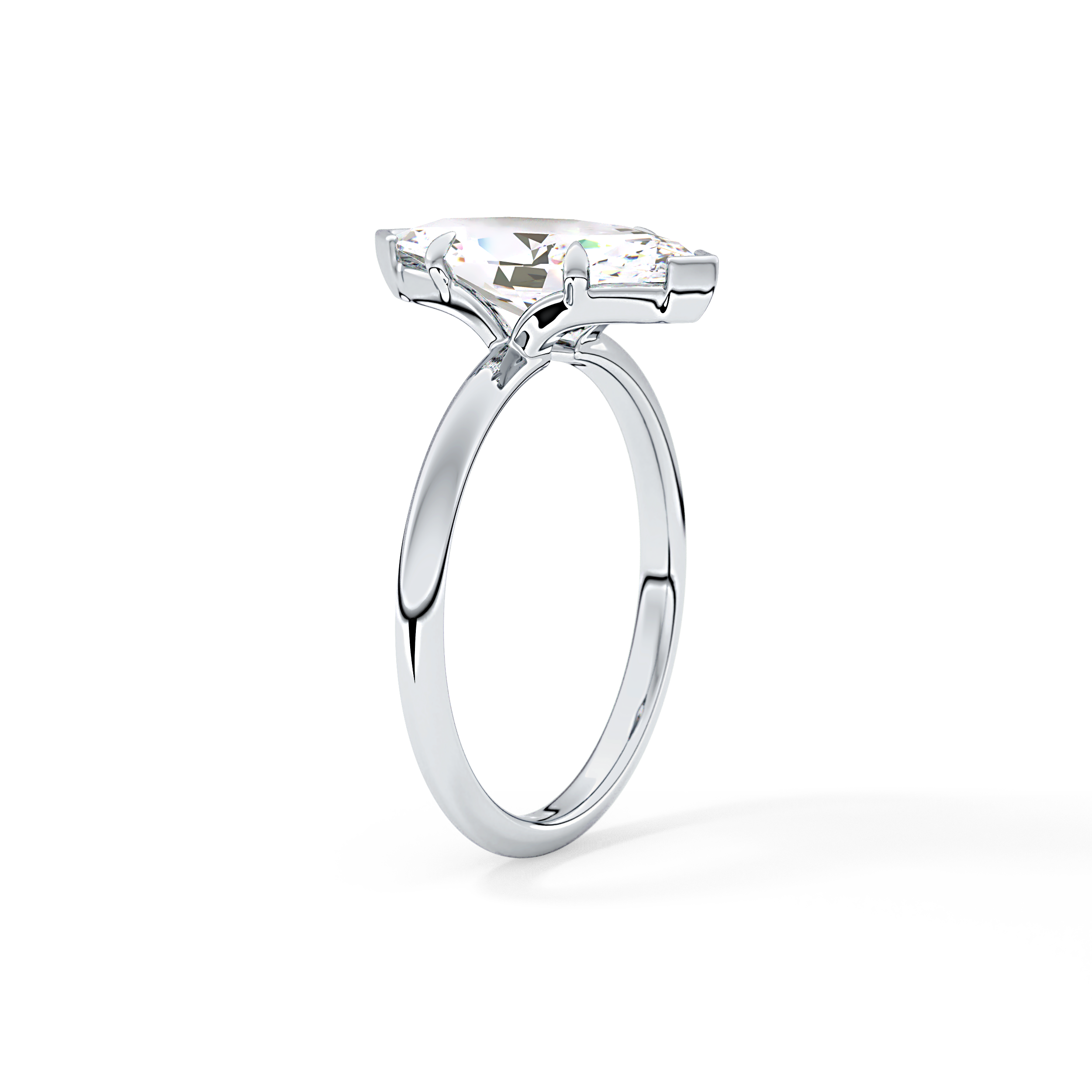 Oval Solitaire Bezel Lab Grown Diamond Engagement Ring