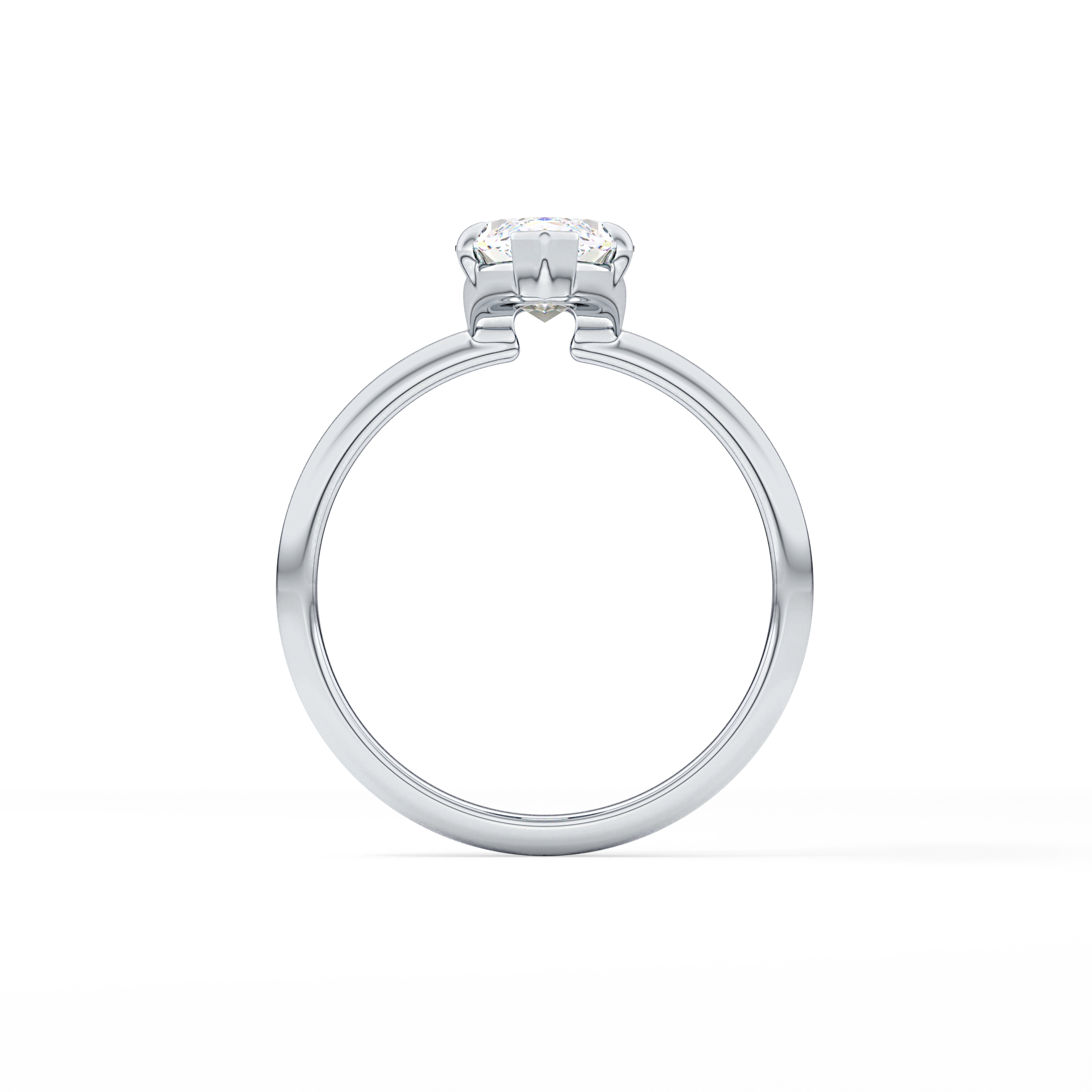 Oval Solitaire Bezel Lab Grown Diamond Engagement Ring