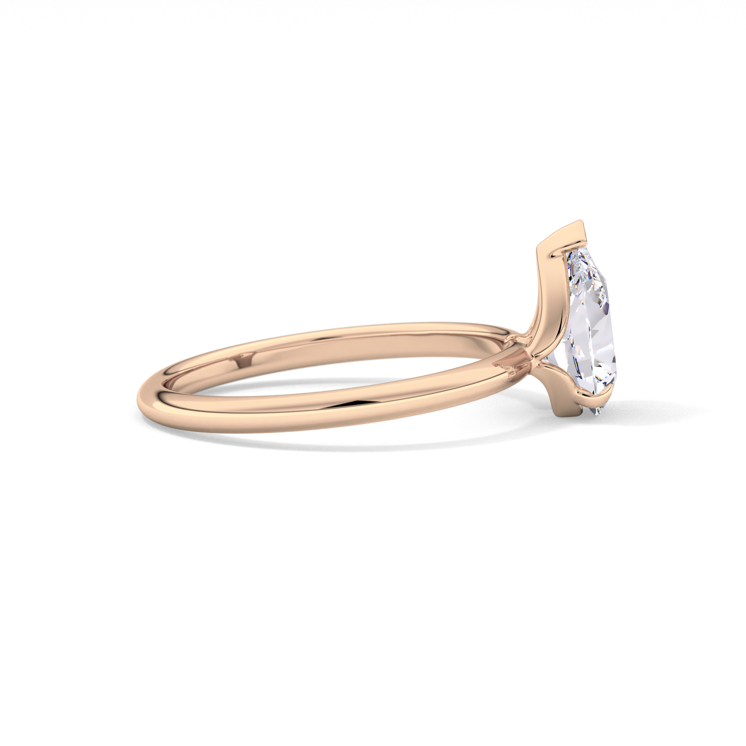 Pear Solitaire Lab Grown Diamond Engagement Ring