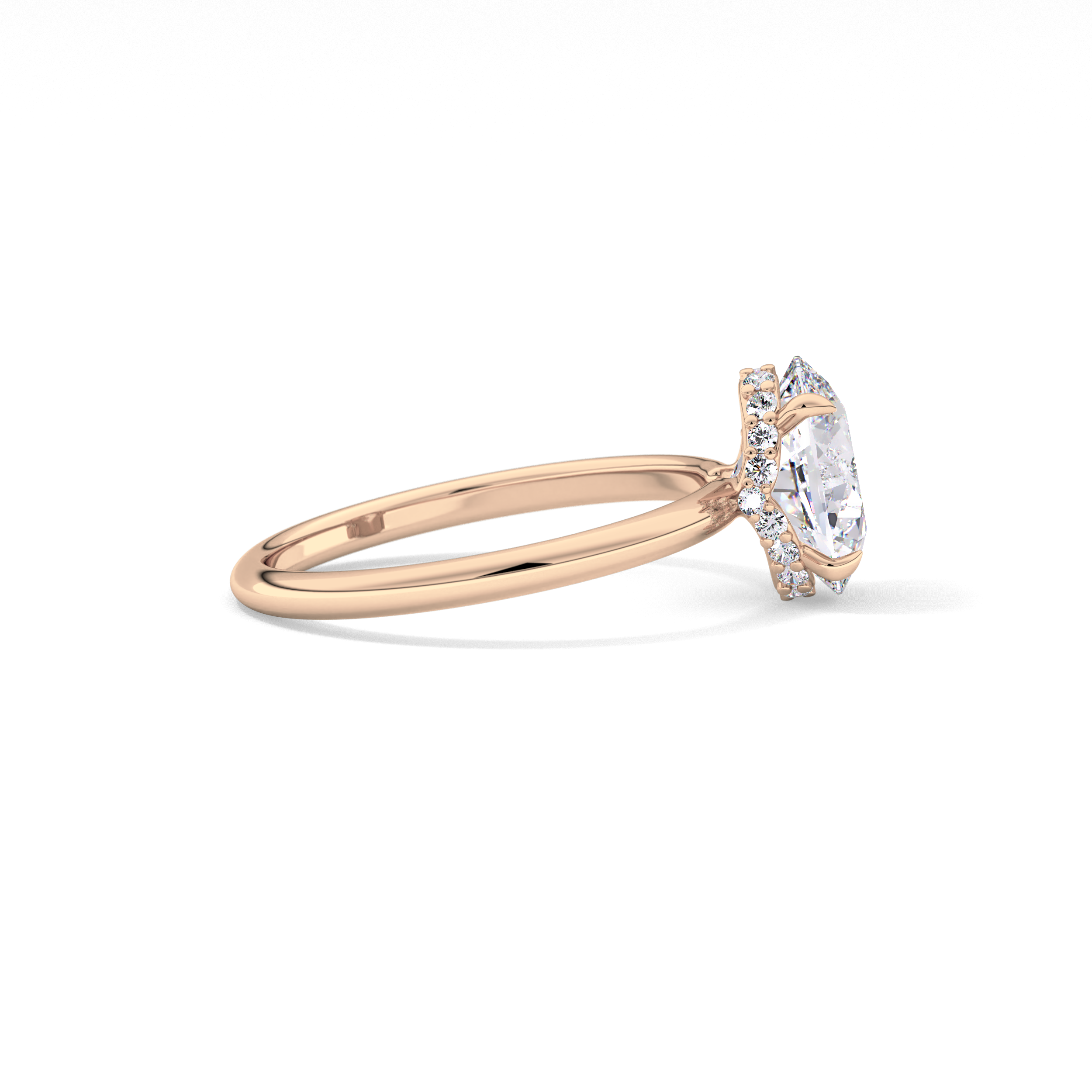 Oval Hidden Halo Lab Grown Diamond Engagement Ring