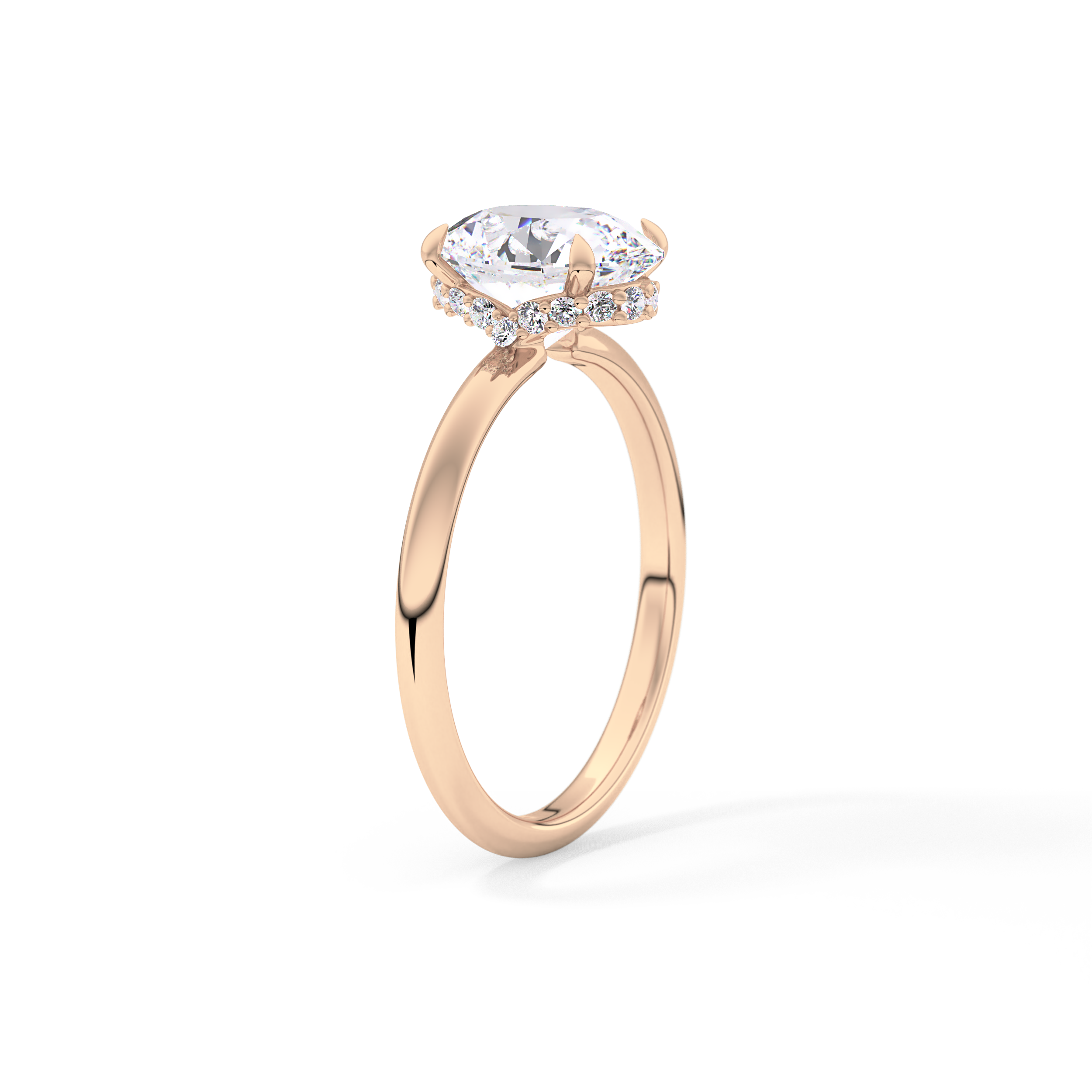 Oval Hidden Halo Lab Grown Diamond Engagement Ring