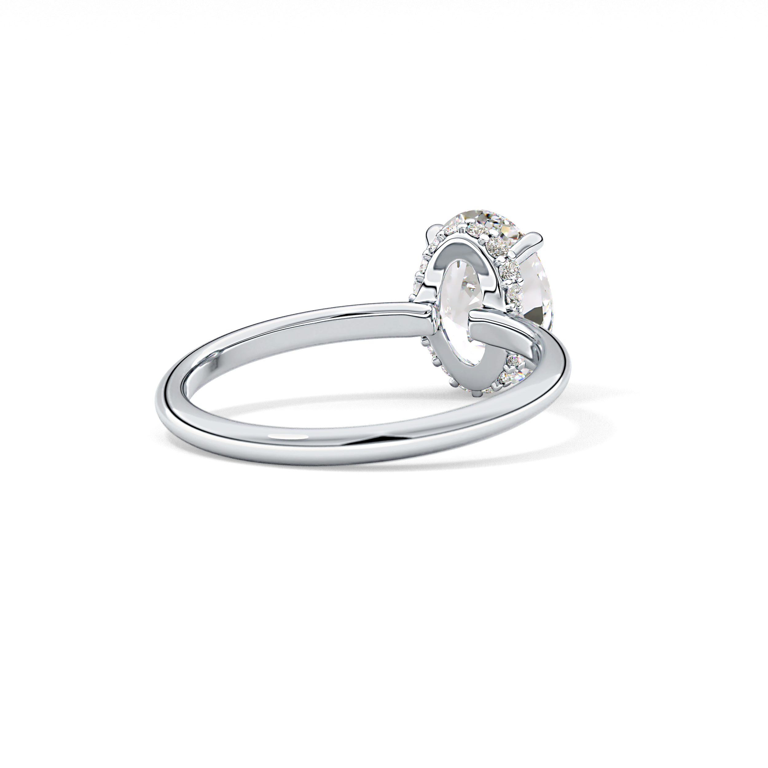 Oval Hidden Halo Lab Grown Diamond Engagement Ring